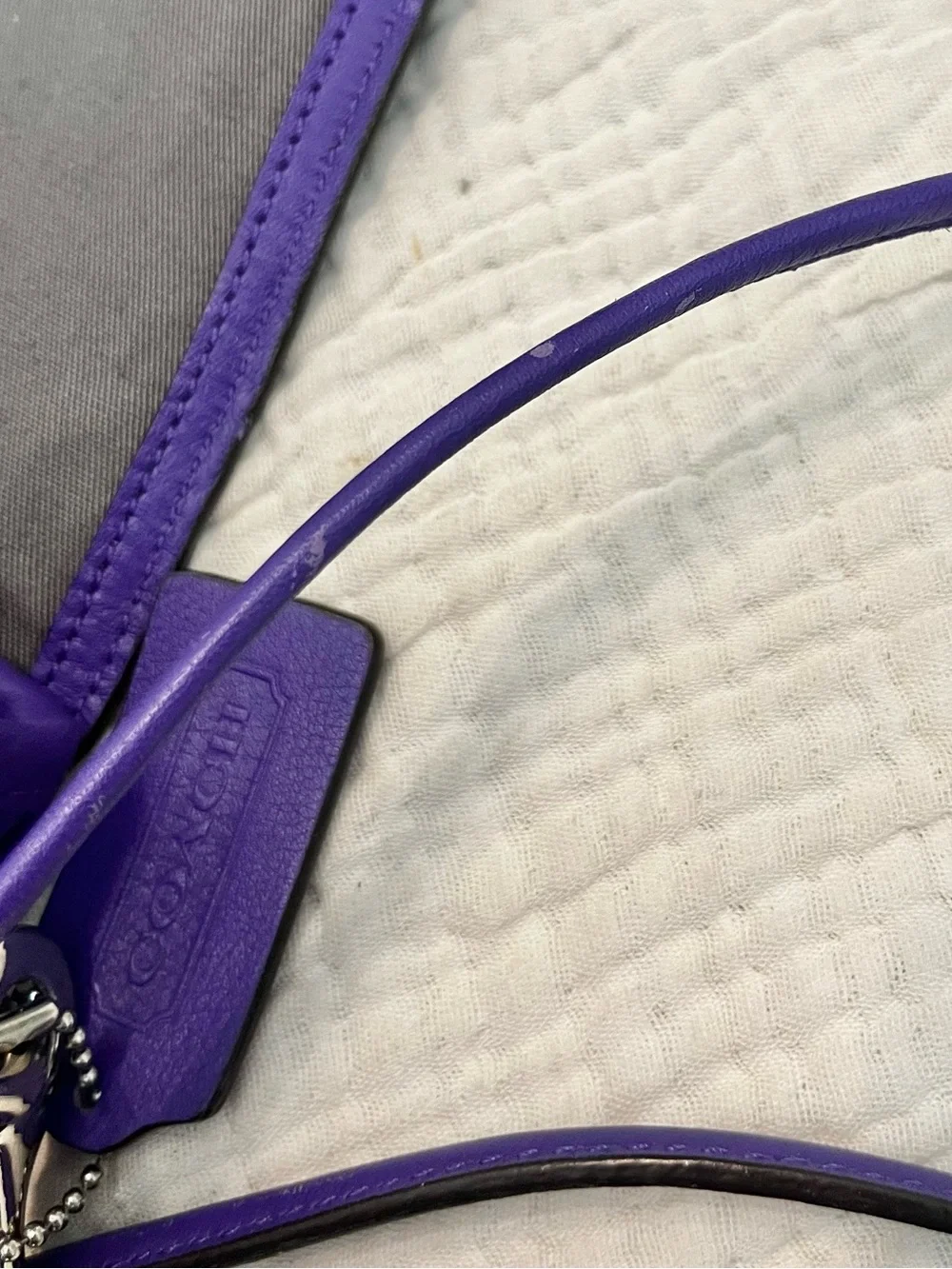 Coach Legacy Leather Penny Shoulder Crossbody Bag 19914 Ultraviolet Purple - Picture 7 of 11